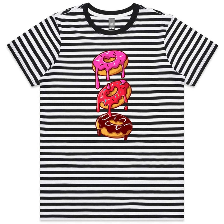 3 Donuts Ladies Striped T-shirt