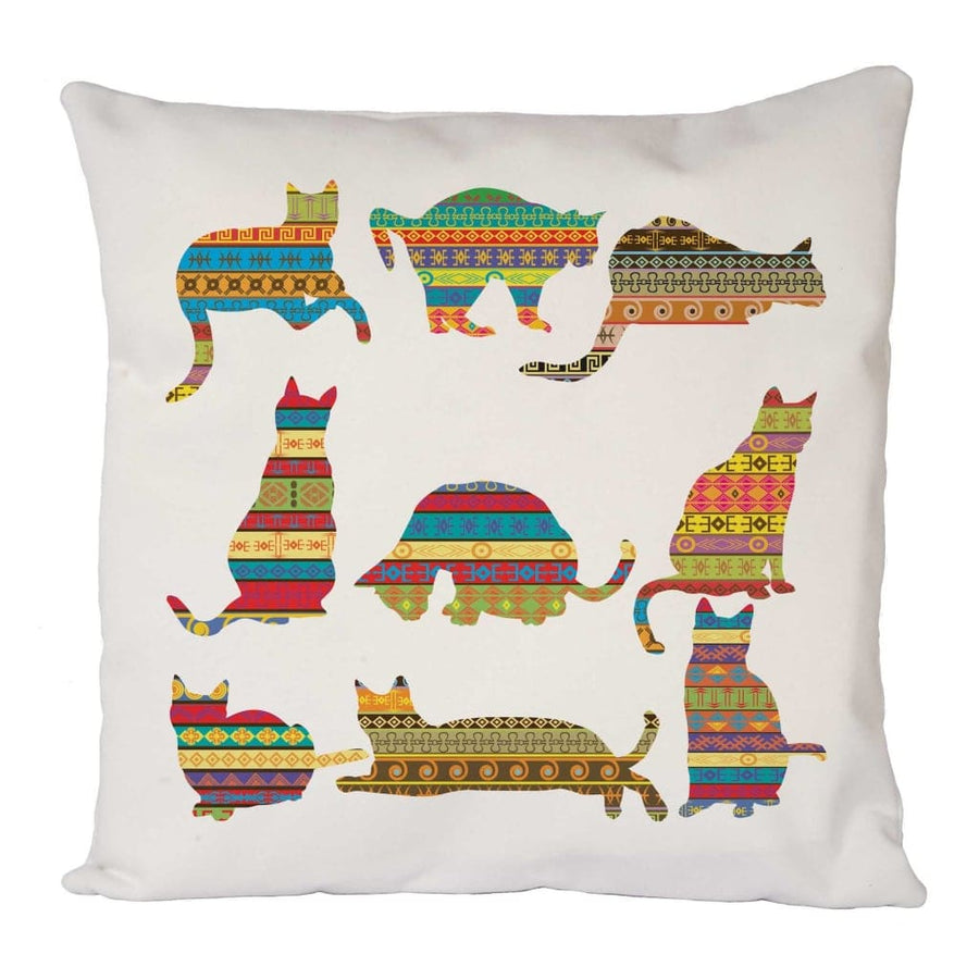 African Cat Motifs Cushion Cover
