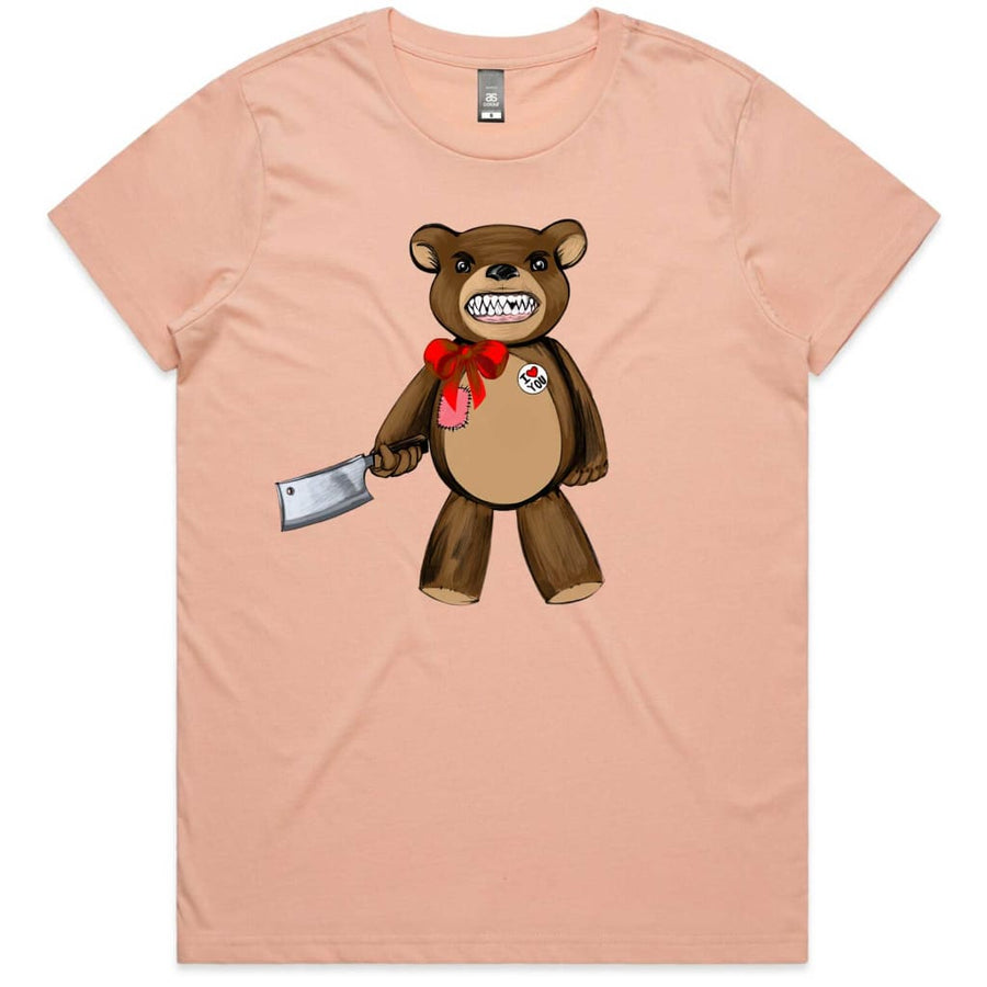 Angry Teddy Ladies T-shirt