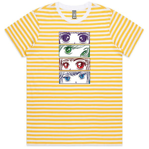 Anime Girls Ladies Striped T-shirt