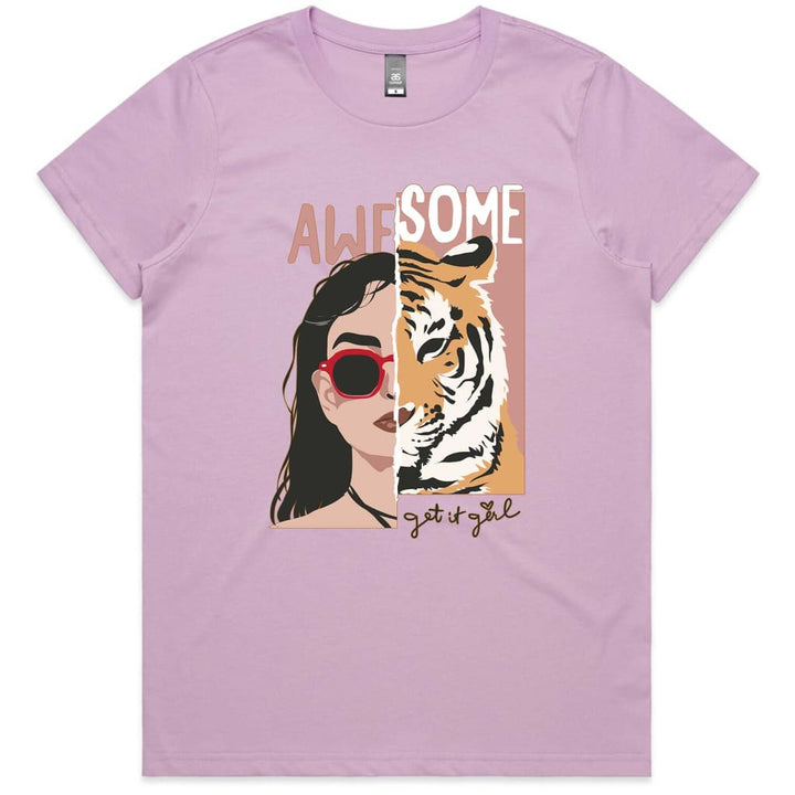 Awesome Tiger Girl Ladies T-shirt