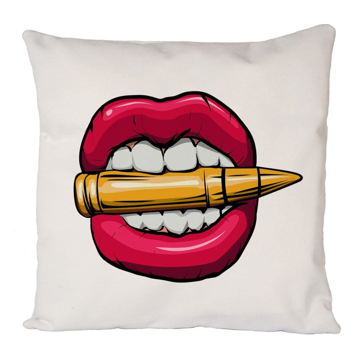 Biting The Bullet Cushion Cover
