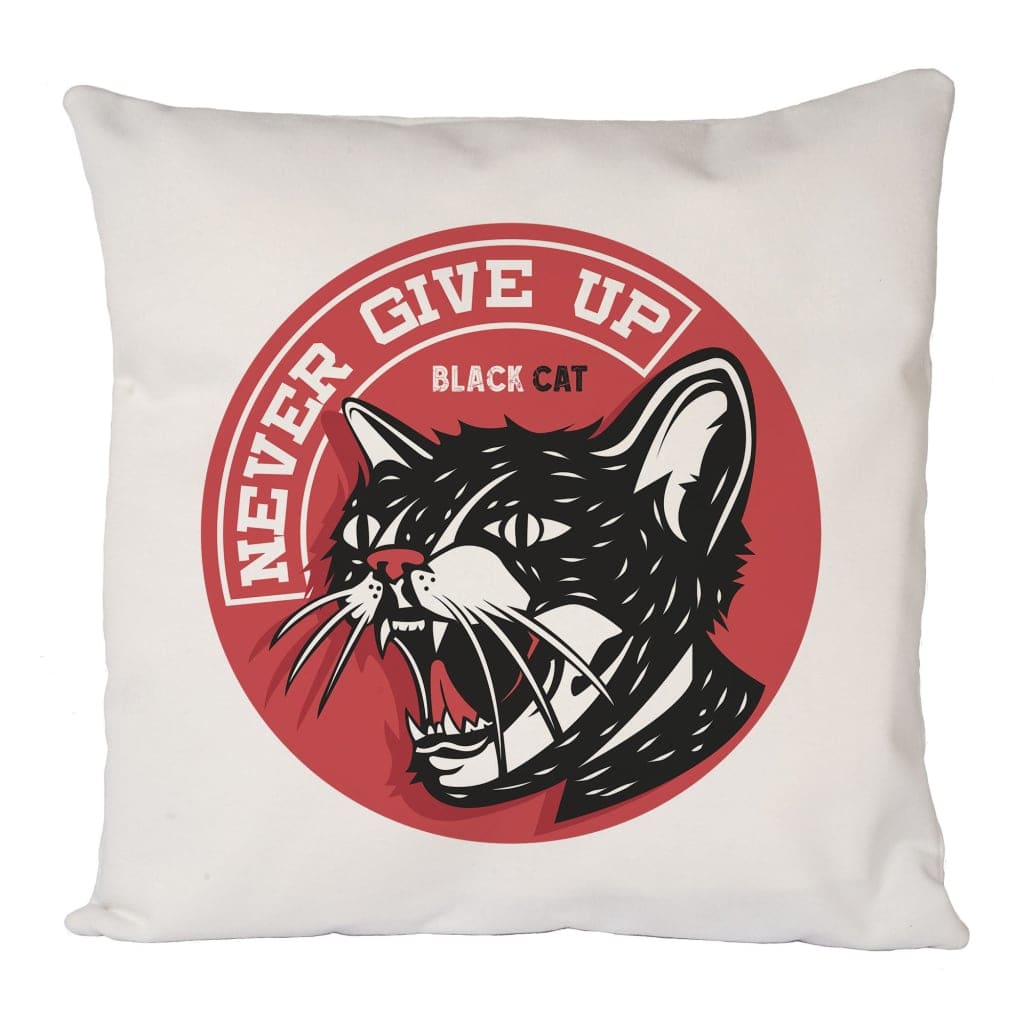 Never Give Up Cat Cushion Cover