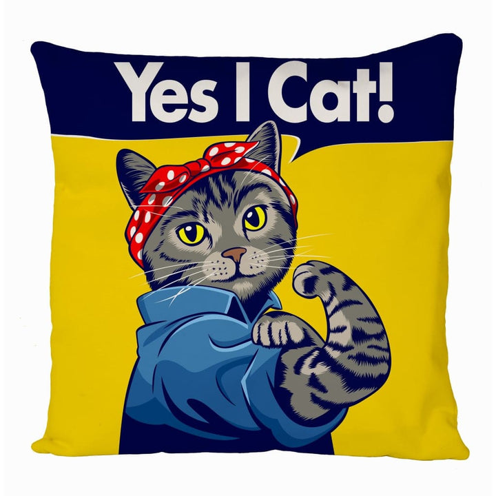 Yes I Cat Cushion Cover