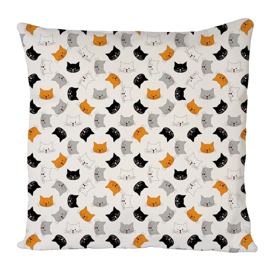Cat Faces Seamless Cushion Cover