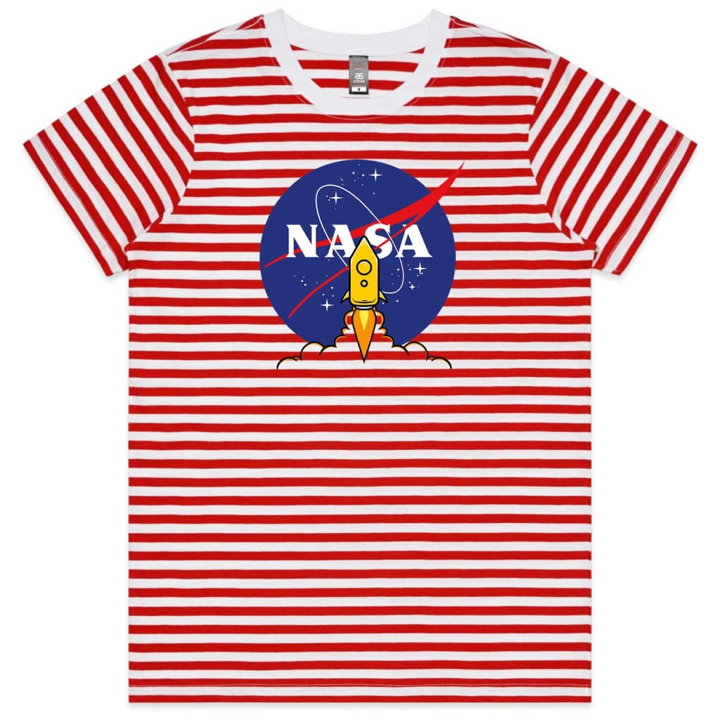 Circle Nasa Ladies Striped T-shirt