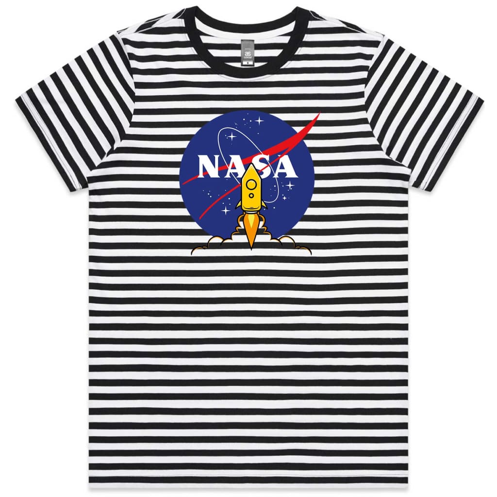 Circle Nasa Ladies Striped T-shirt
