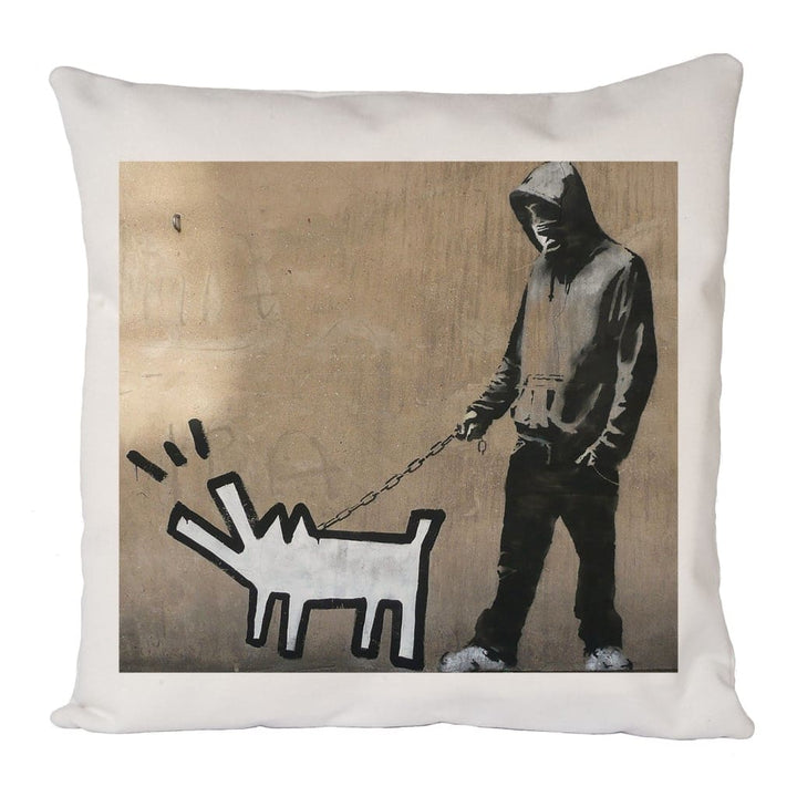 Dog On A Leash Cushion Cover