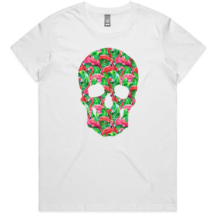 Flamingo Skull Ladies T-shirt