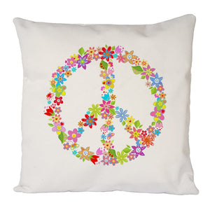 Floral Peace Sign Cushion Cover
