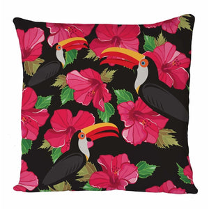 Flower Bird Cushion Cover
