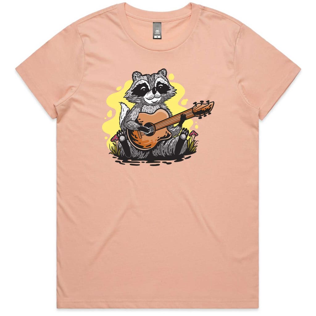 Guitarist Raccoon Ladies T-shirt