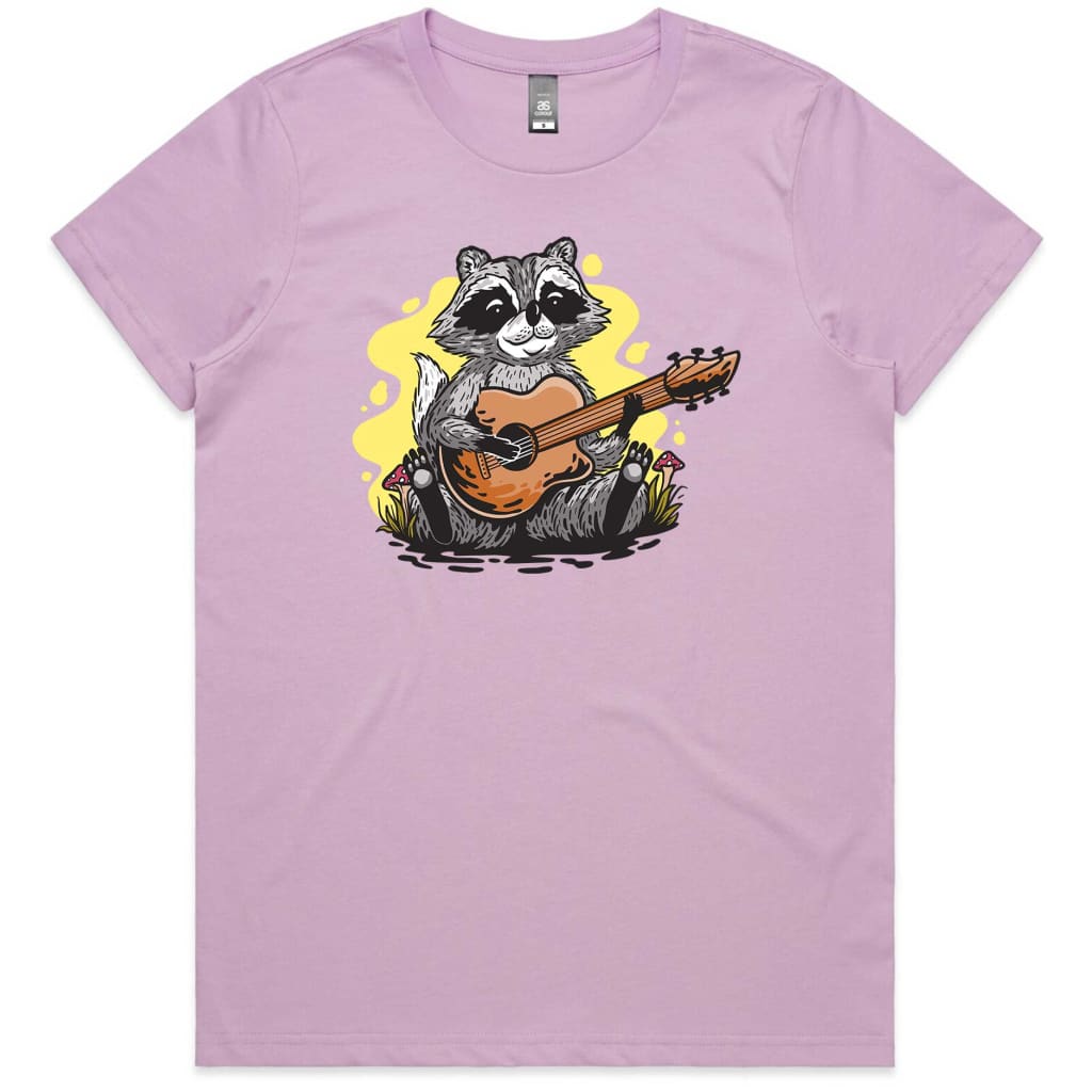 Guitarist Raccoon Ladies T-shirt