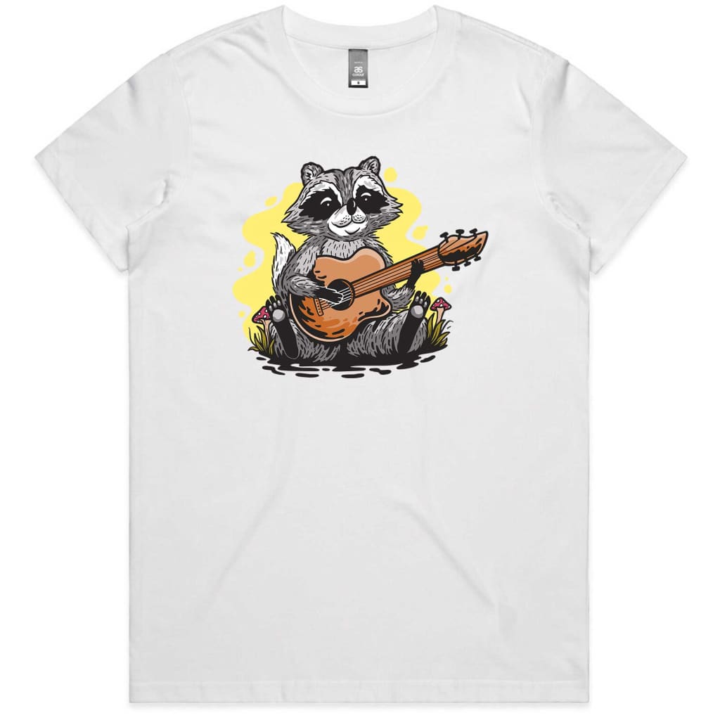 Guitarist Raccoon Ladies T-shirt