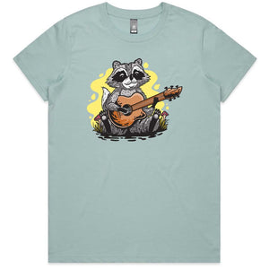 Guitarist Raccoon Ladies T-shirt