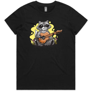 Guitarist Raccoon Ladies T-shirt