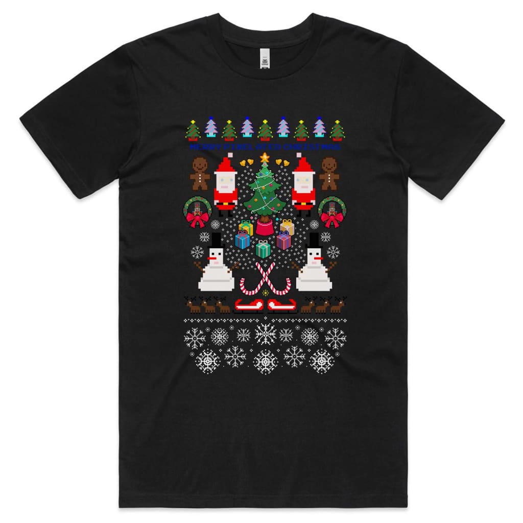 Merry Pixelated Christmas T-shirt