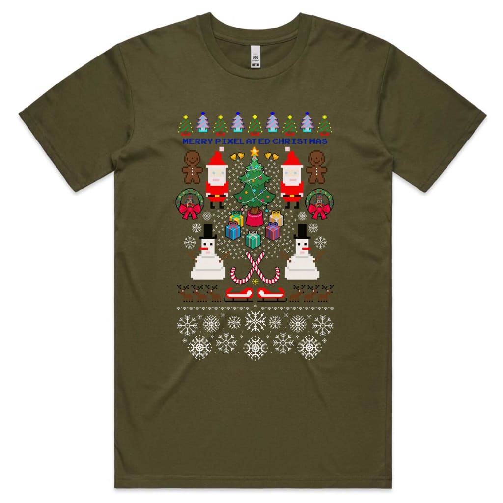 Merry Pixelated Christmas T-shirt