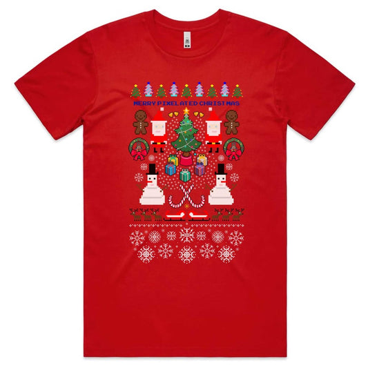 Merry Pixelated Christmas T-shirt