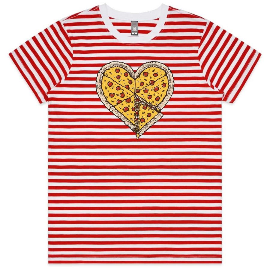 Pizza Heart Ladies Striped T-shirt