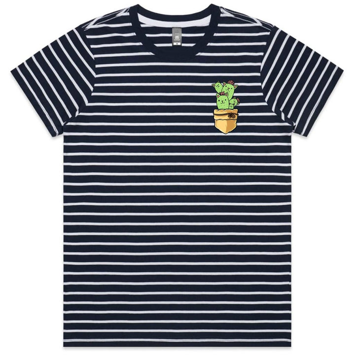 Pocket Cactus Ladies Striped T-shirt