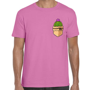 Pocket Cactus Pink Flower T-shirt