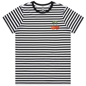 Pocket Cherry Ladies Striped T-shirt