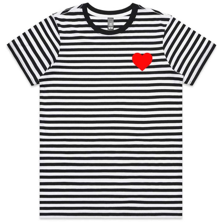 Pocket Heart Ladies Striped T-shirt