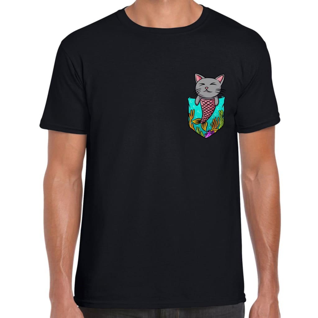 Pocket Mermaid Kitten T-shirt