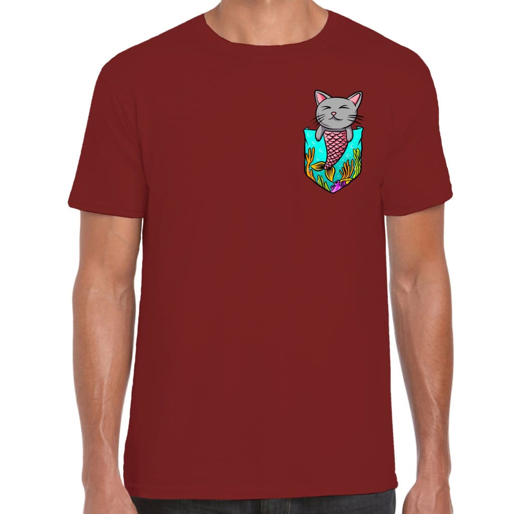 Pocket Mermaid Kitten T-shirt