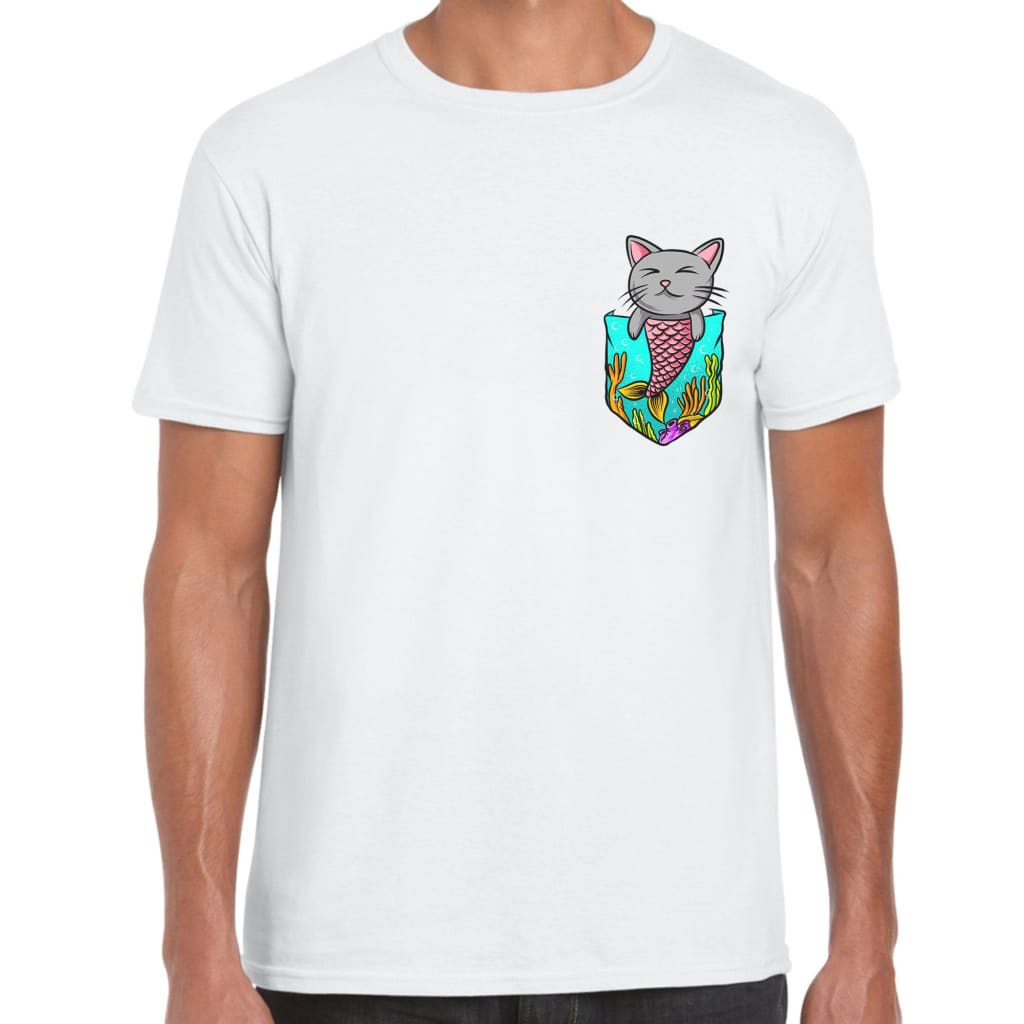 Pocket Mermaid Kitten T-shirt