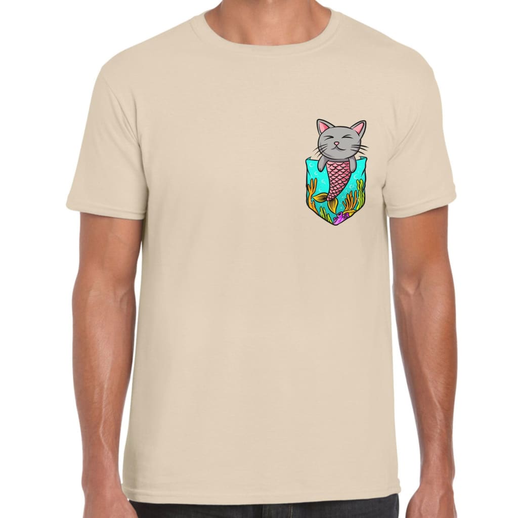 Pocket Mermaid Kitten T-shirt