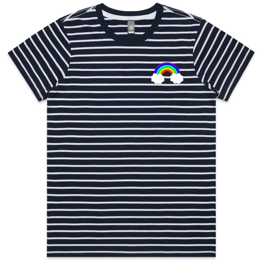 Pocket Rainbow Ladies Striped T-shirt