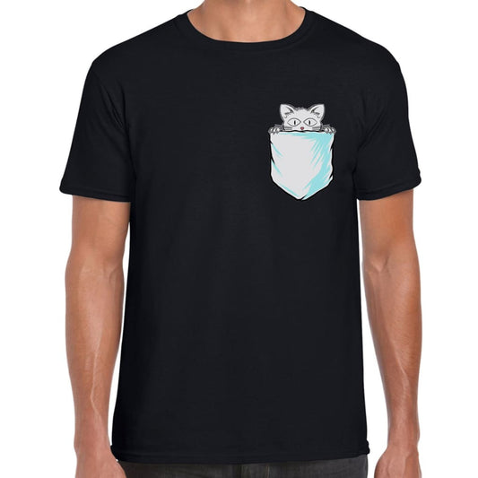 Pocket White Kitten T-shirt