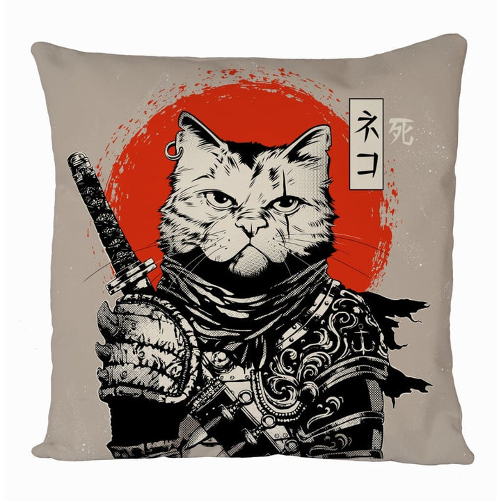 Samurai Cat Cushion Cover