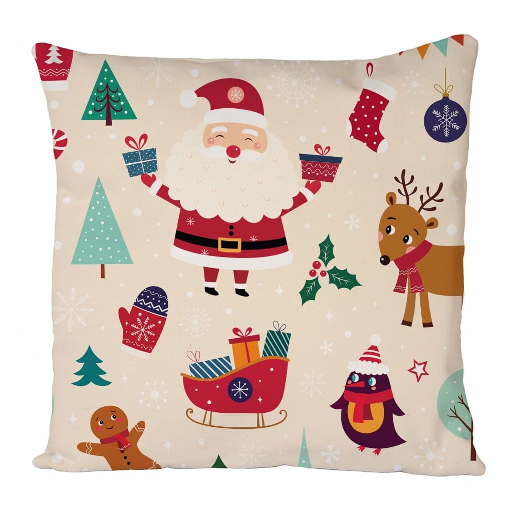 Santa Claus With Gifts Cushion Cover