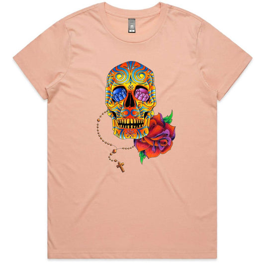 Skull Flower Ladies T-shirt