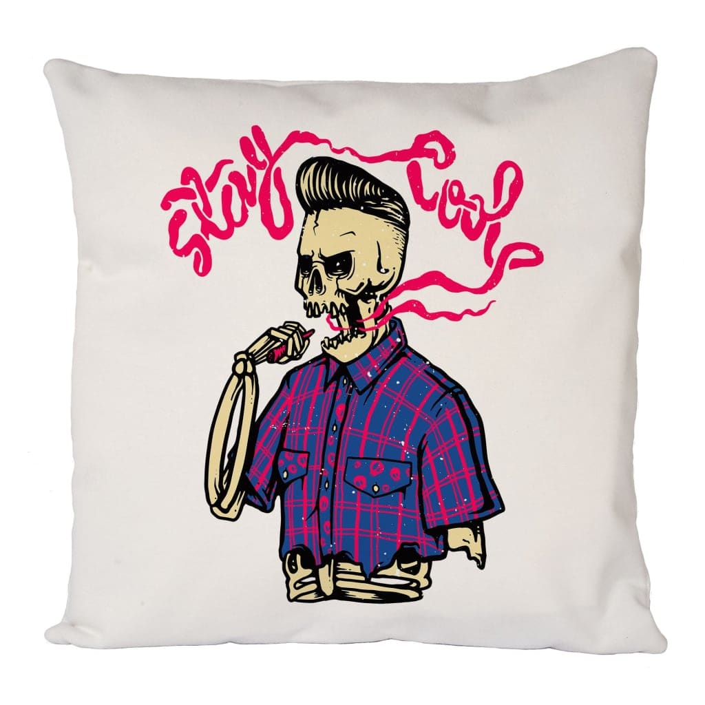 Stay Cool Rockabilly Skeleton Cushion Cover